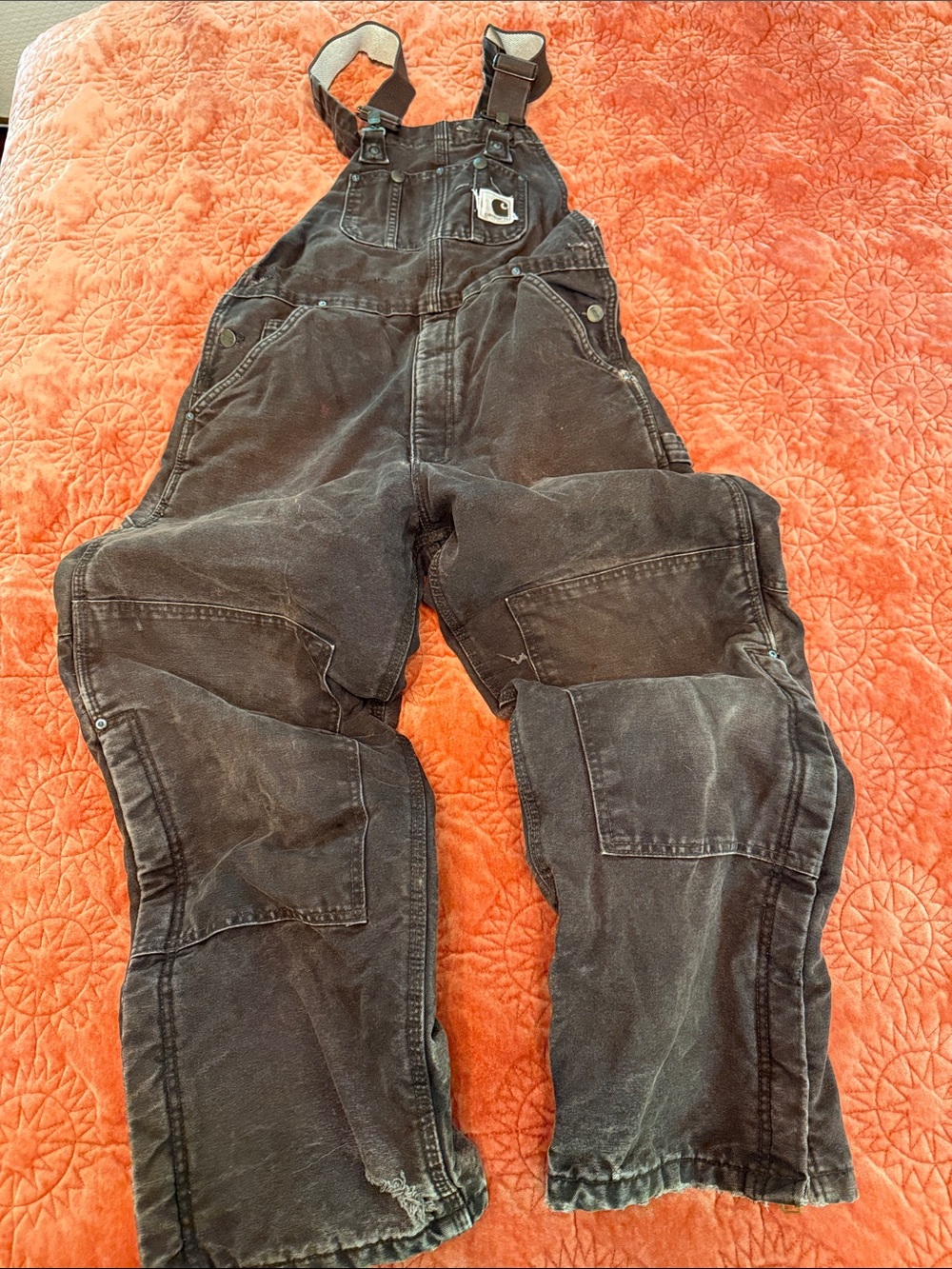 Men's Brown Carhartt Workwear *Insulated* Bib Overalls